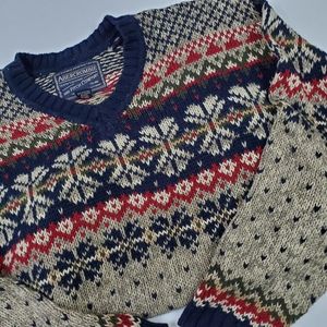 Abercrombie & Fitch V-Neck Sweater Size M Print